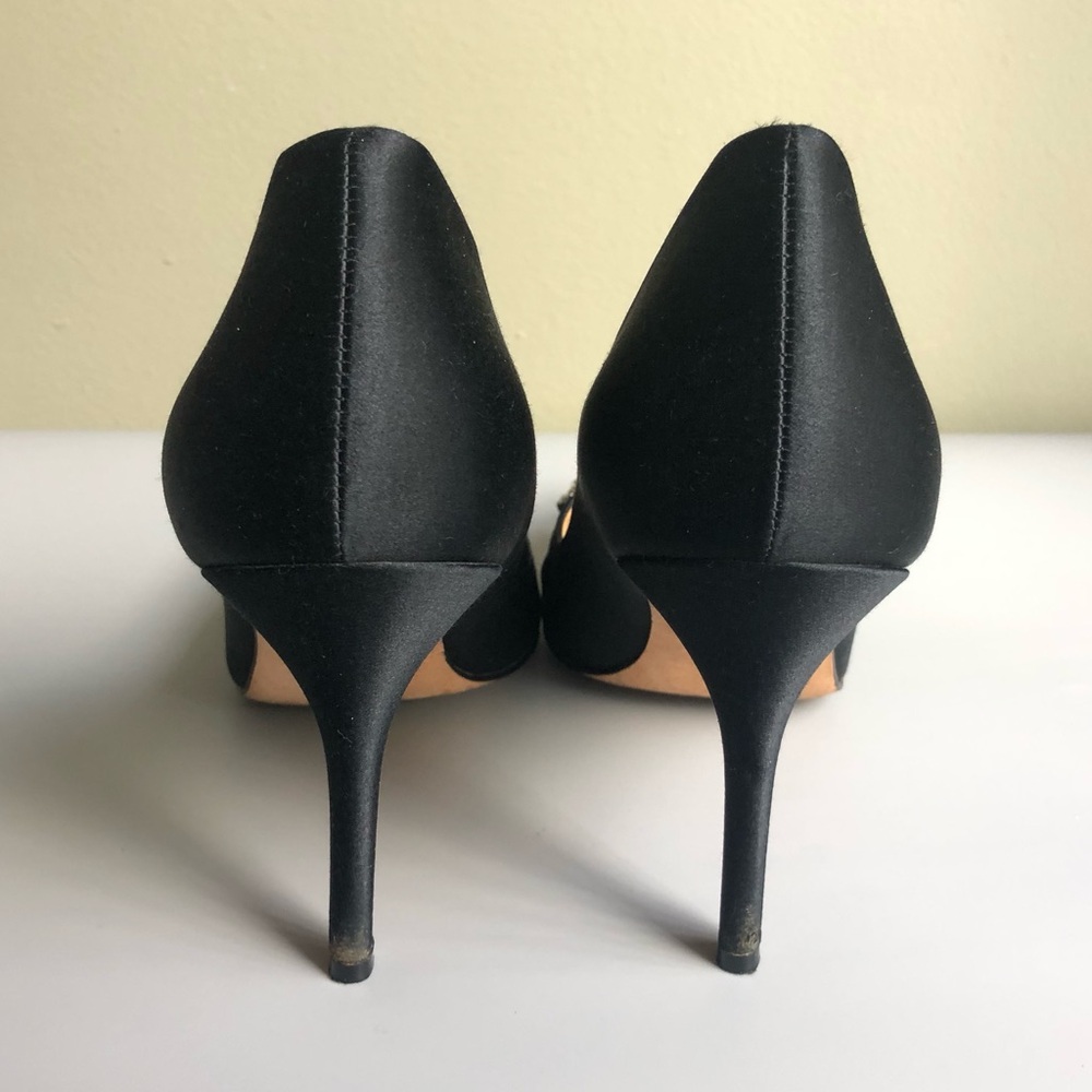 Badgley Mischka Satin Crystal Embellishments Pumps Size: US 9.5 - Picture 5 of 12